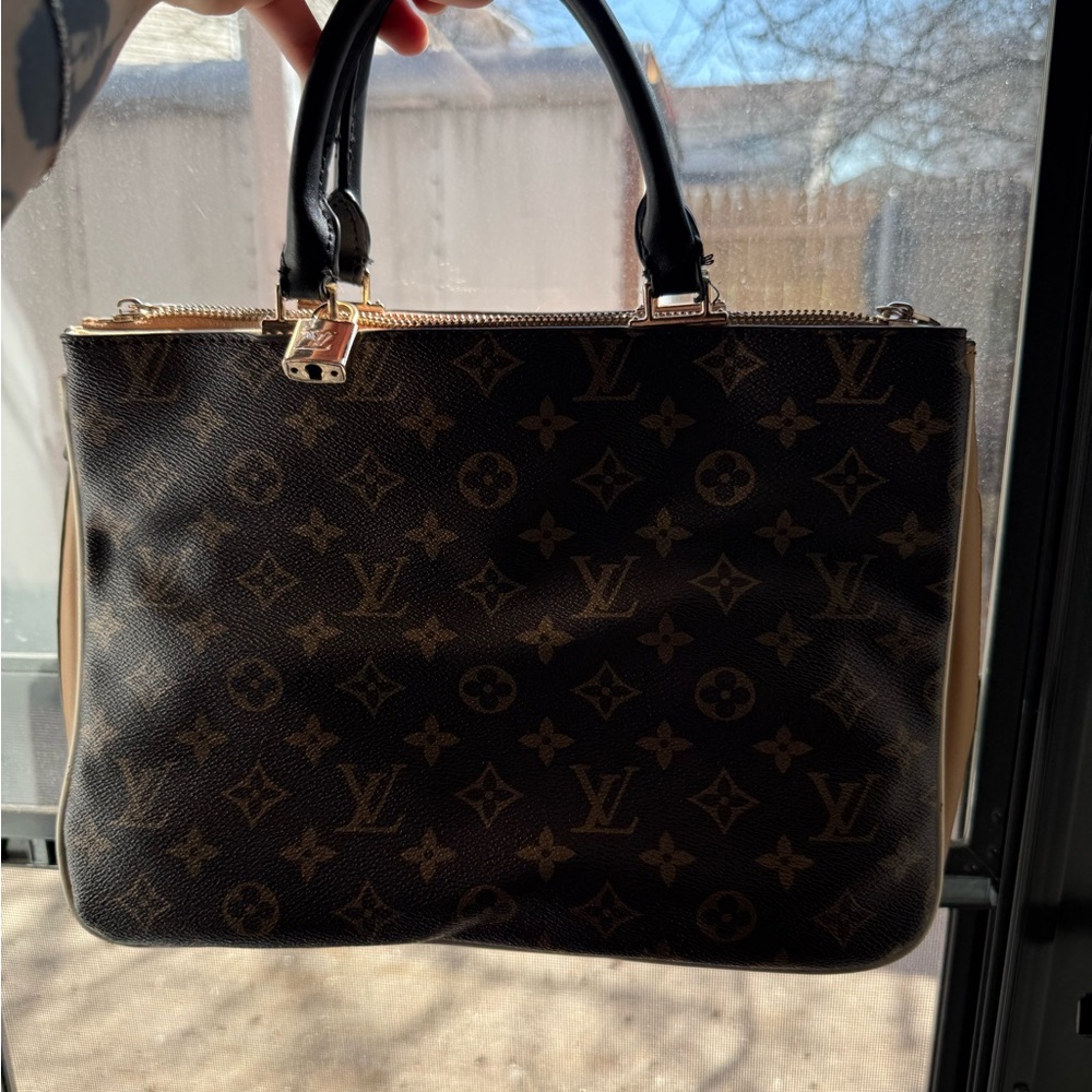 Louis Vuitton Monogram Satchel - Brown and Black with Gold Hardware